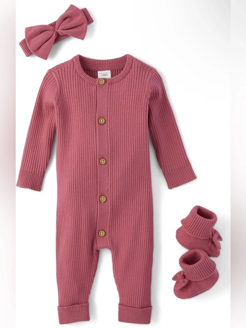 Gymboree Baby Girl ‘Take Me Home’ Mauve Romper Set Size 18-24 Months
